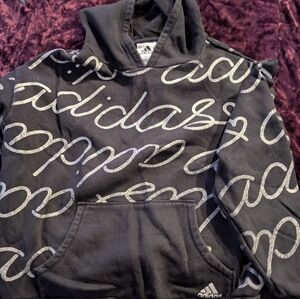 Adidas Black Hoodie with Silver Accents